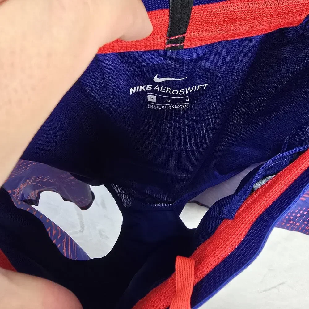 Nike AeroSwift 5” Running Shorts Mens Medium Blue Red Geometric 800285-455